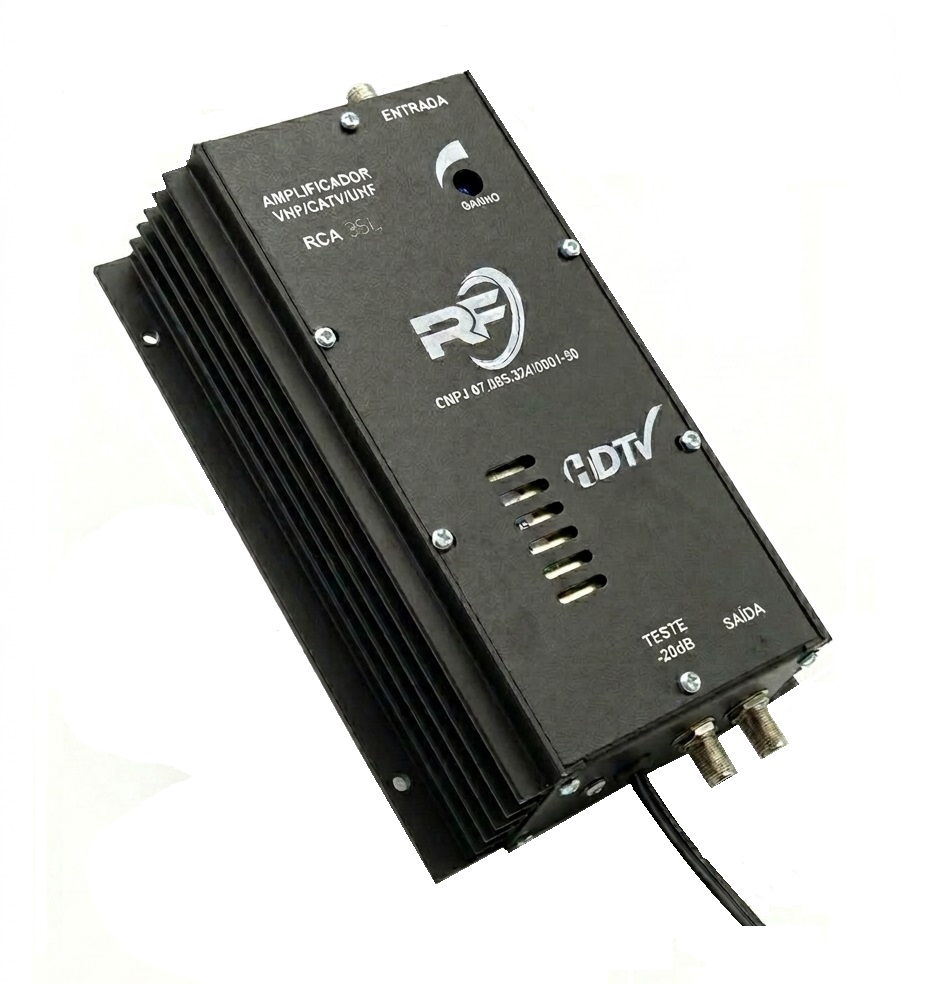 Amplificador Logo Novo Amplificador Potência 35 dB CATV VHF UHF Digital 1 GHz - Imagem 1